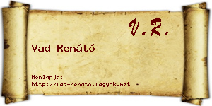 Vad Renátó névjegykártya